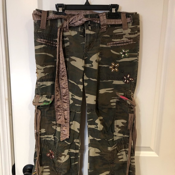 Embellished Army Style Cargo Pants - Picture 2 of 6